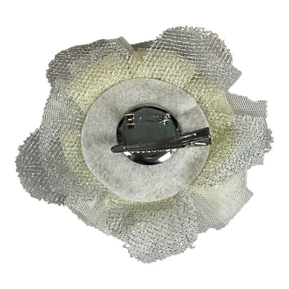 Vintage Headband and Hair Clip Set Ivory White with Silver One Size - Picture 4 of 10